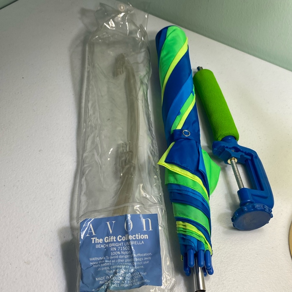 Vintage Avon Beach Bright Umbrella